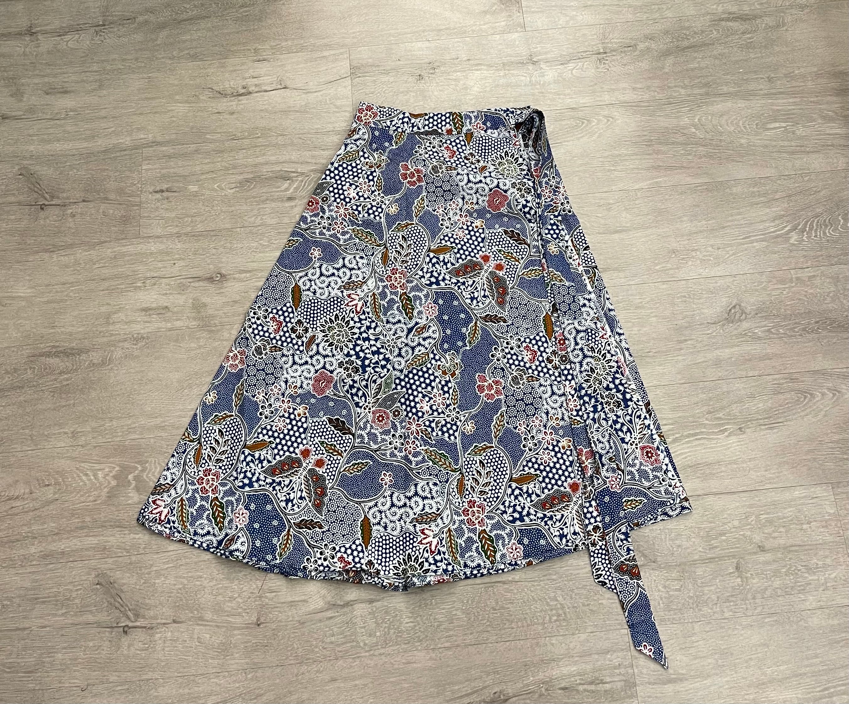 Batik print wrap skirt