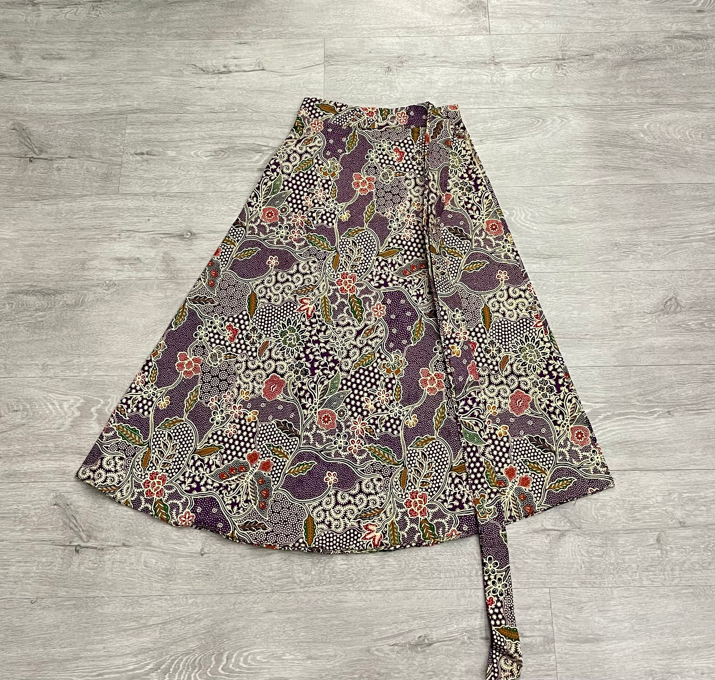 Batik print wrap skirt