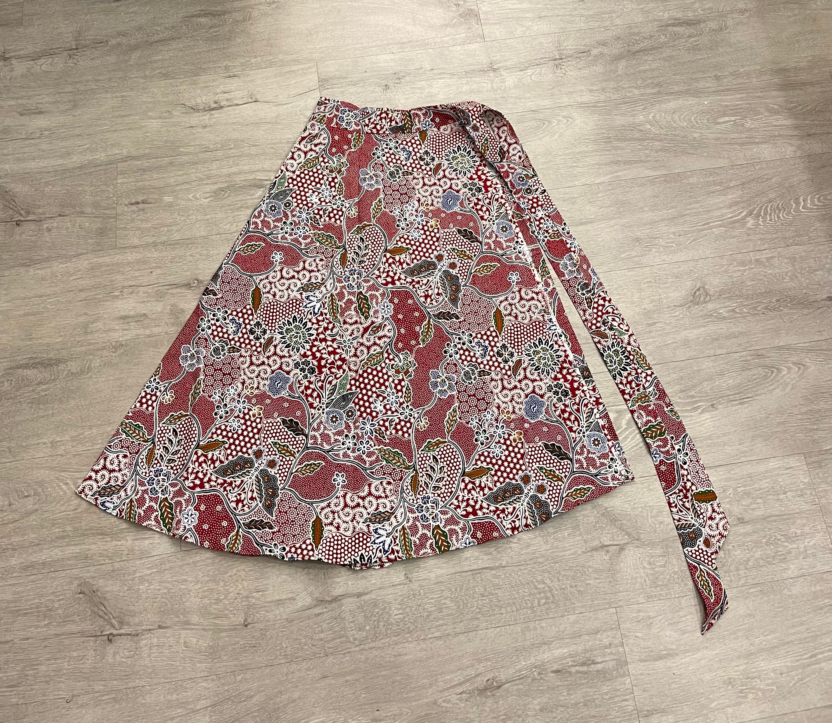 Batik print wrap skirt