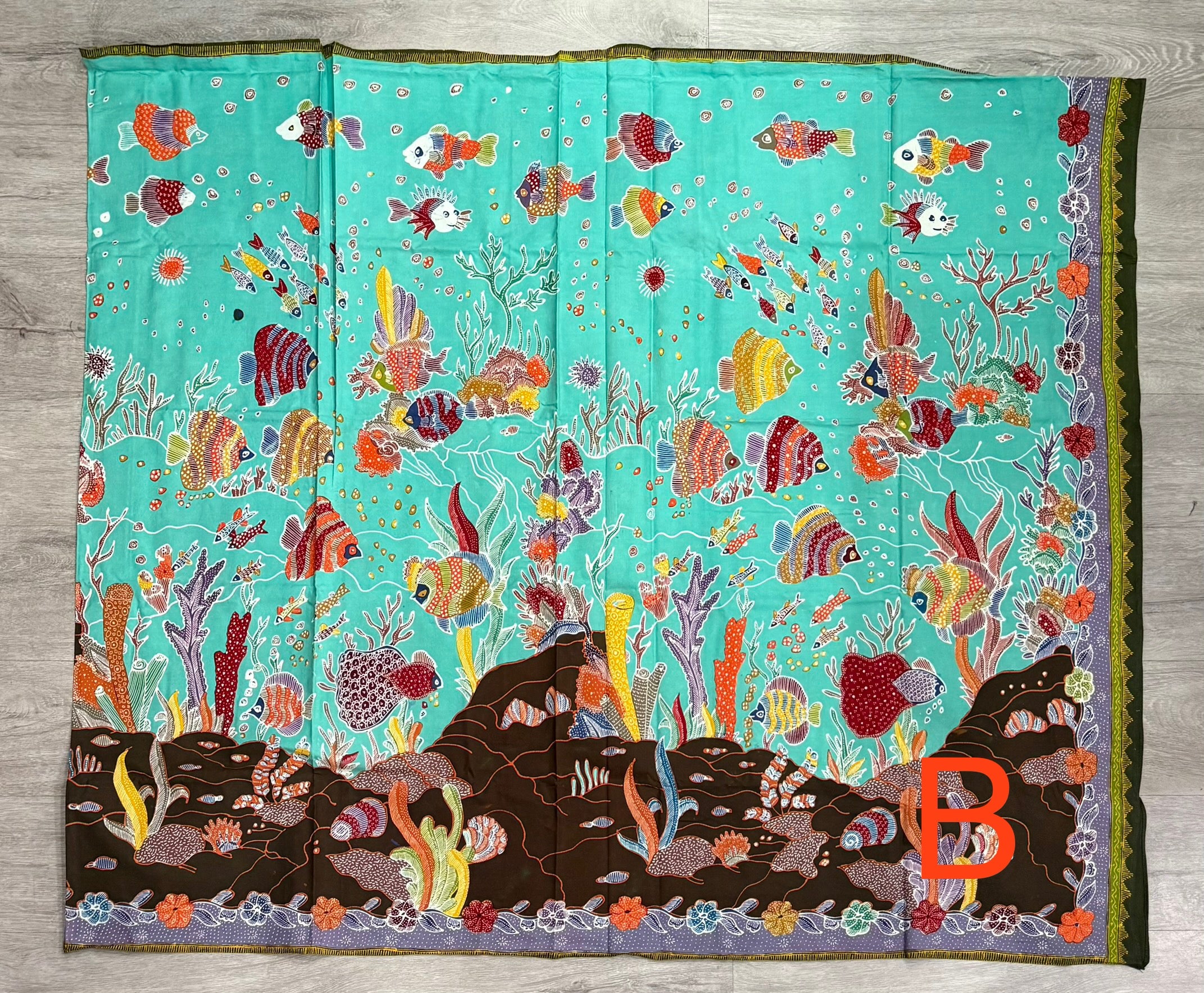 Hand drawn batik fabric