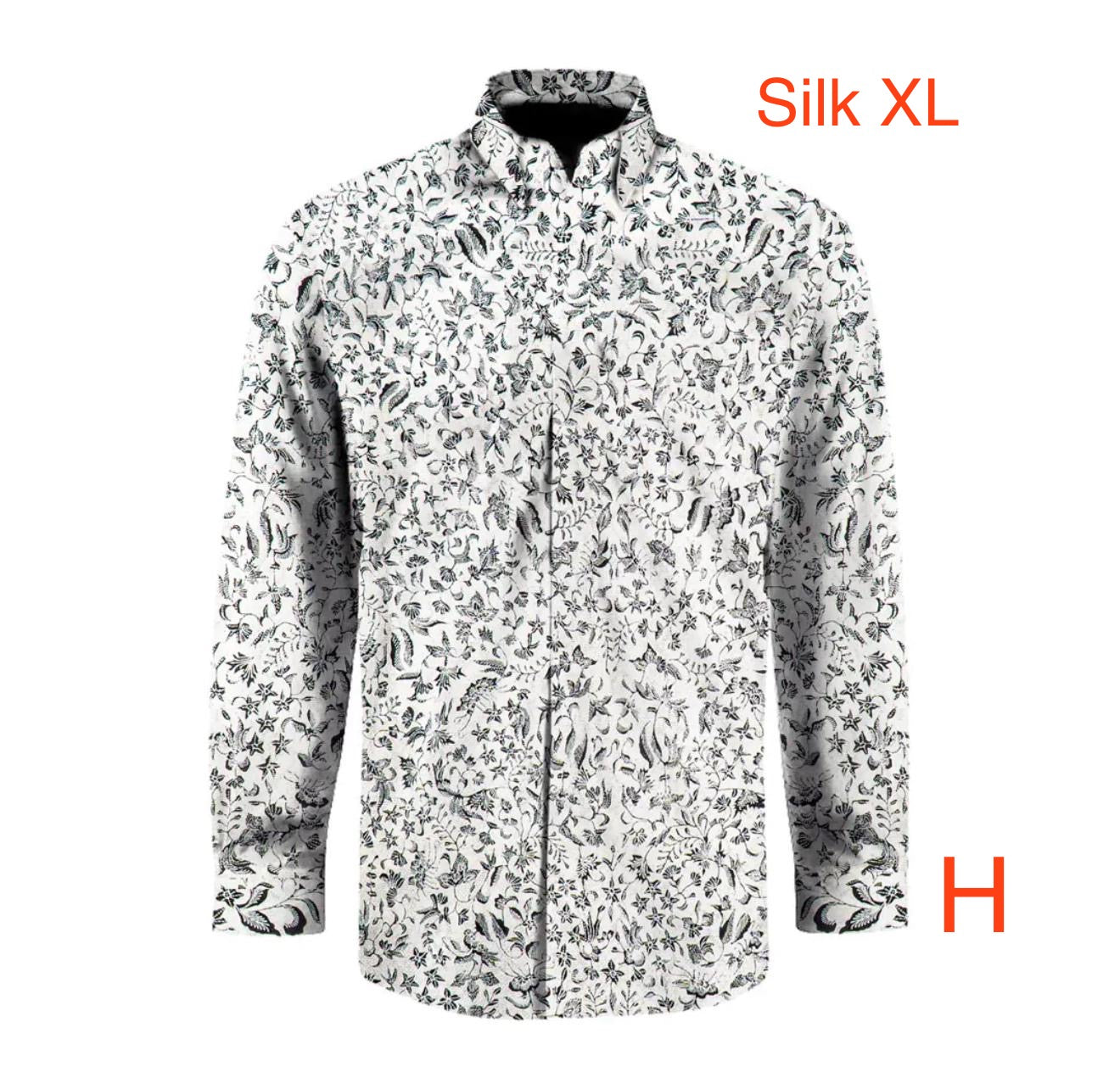 Hand woven silk hand drawn batik long sleeve shirt ( size : XL )