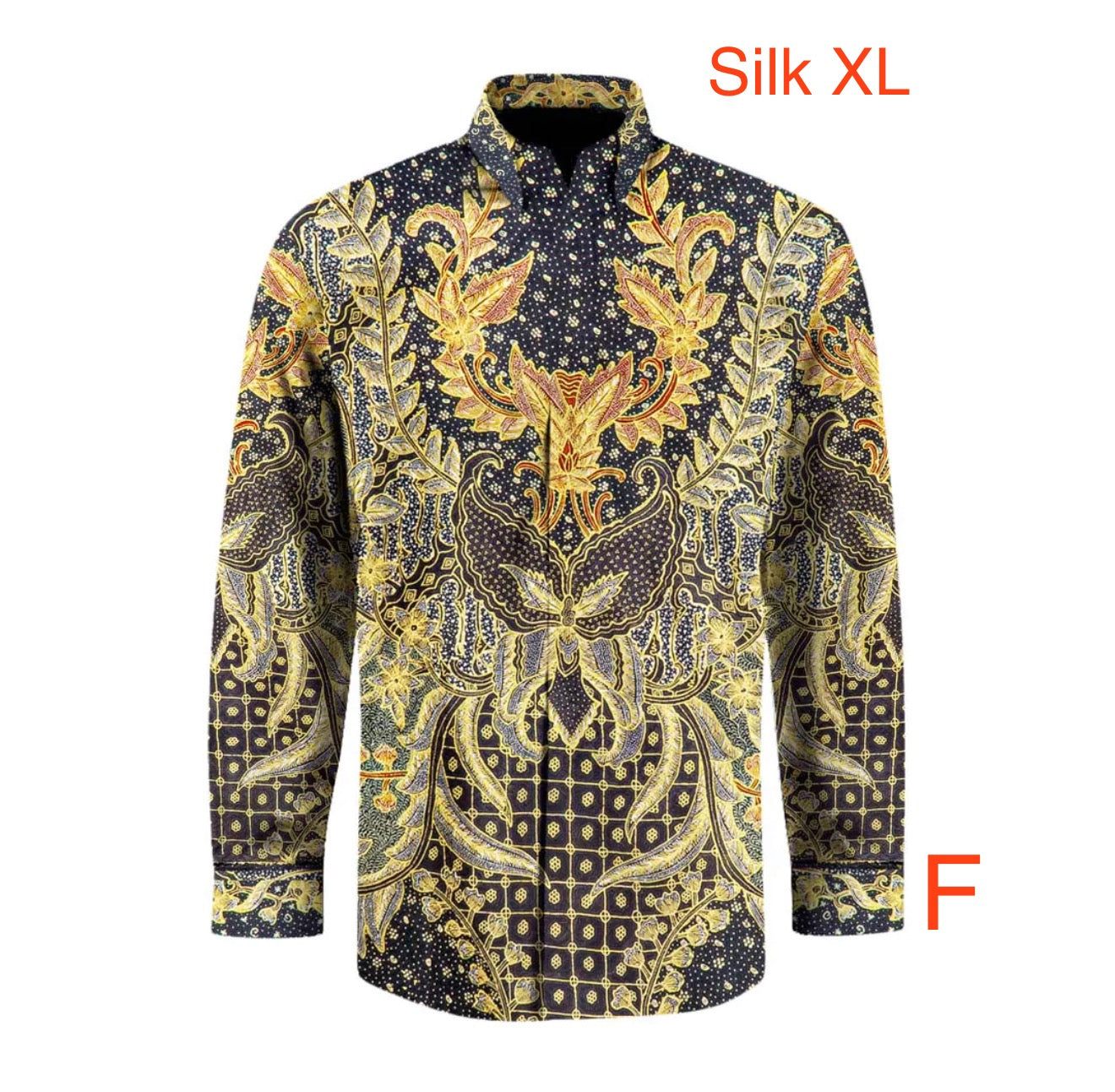 Hand woven silk hand drawn batik long sleeve shirt ( size : XL )