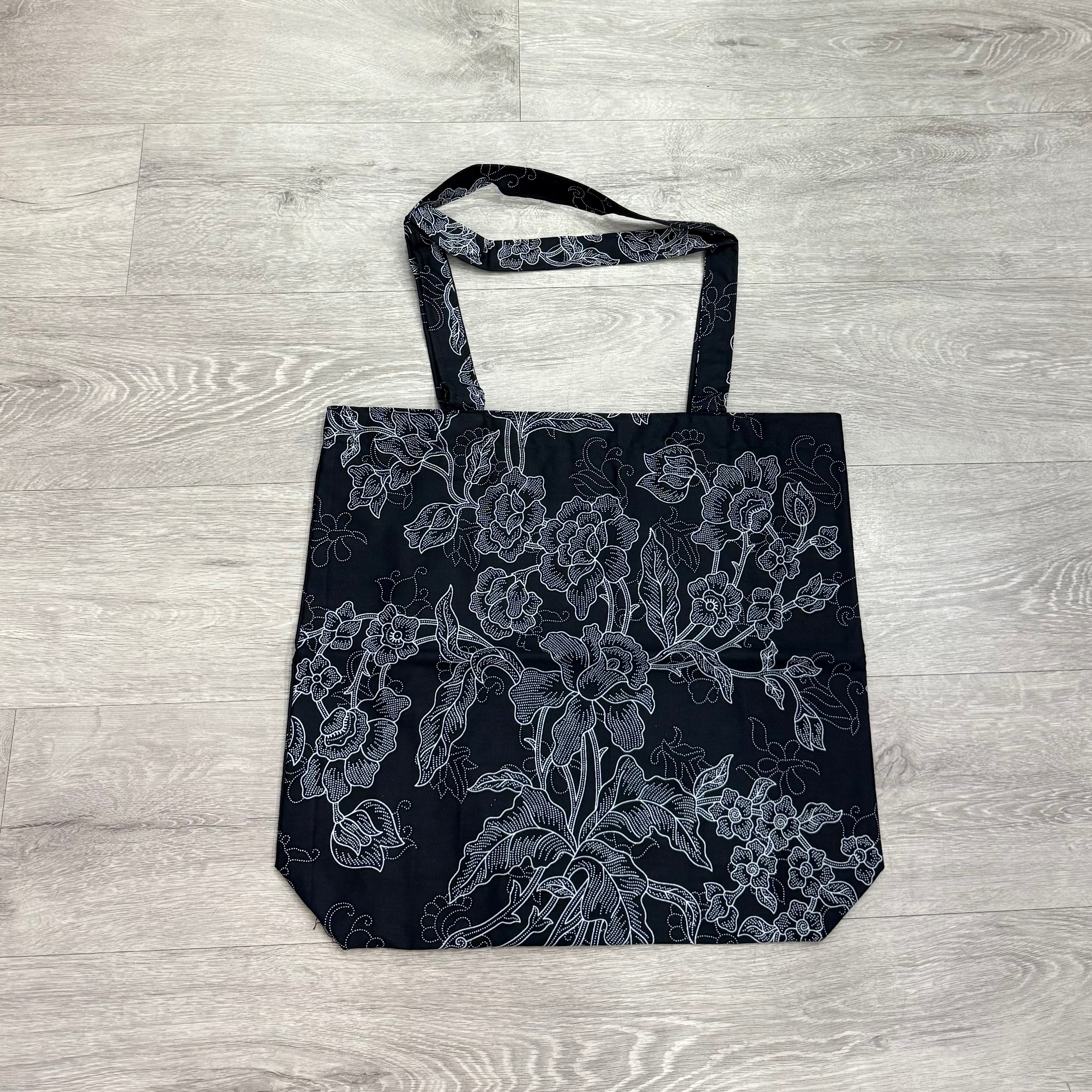 Batik print reversible tote bag