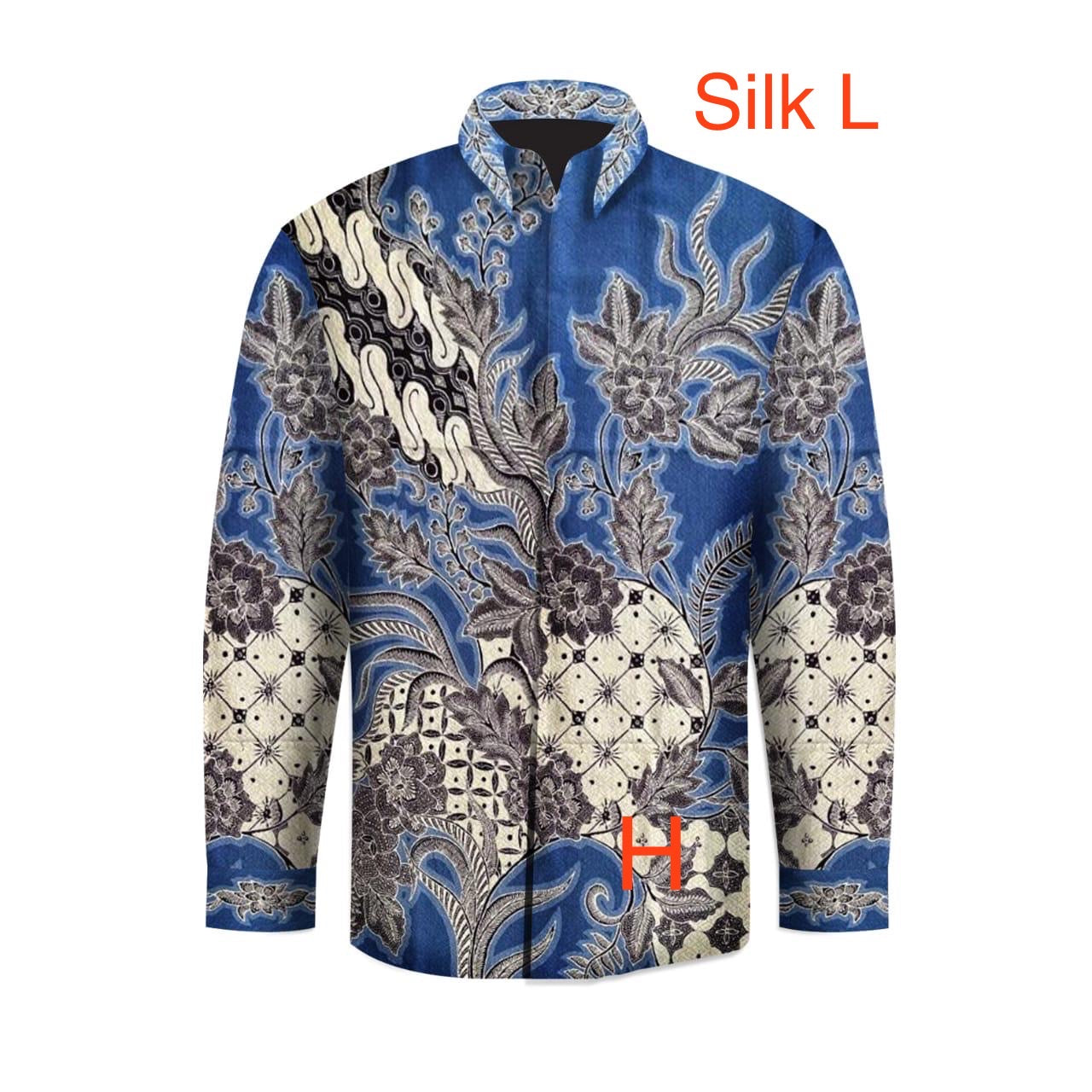 Hand woven silk hand drawn batik long sleeve shirt.