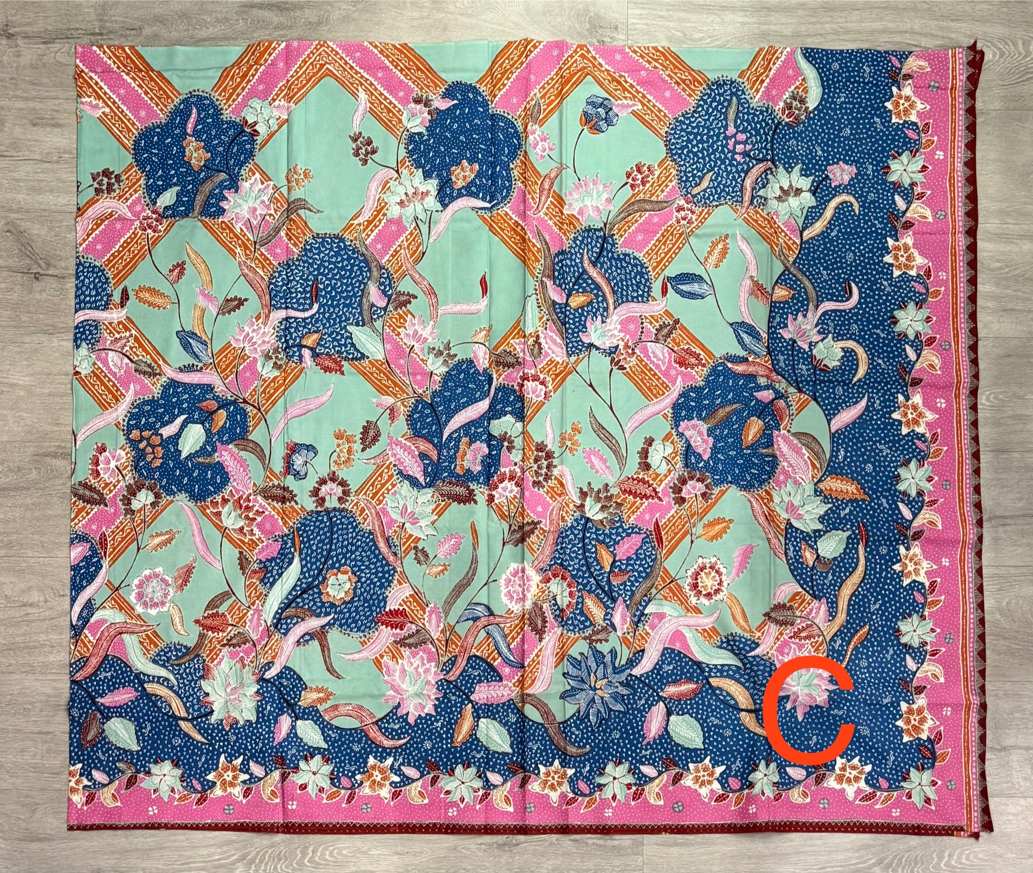 Hand drawn batik fabric