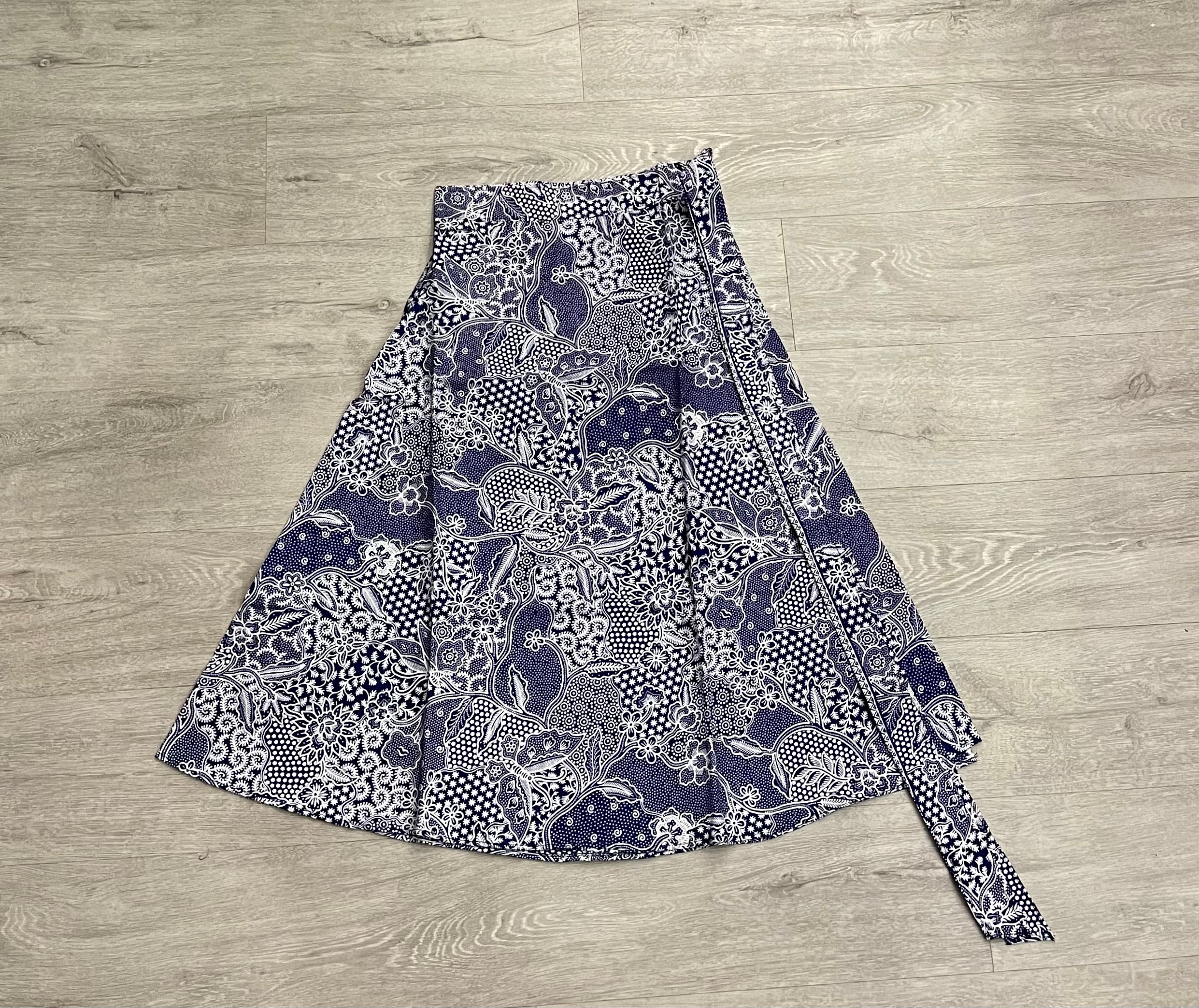 Batik print wrap skirt