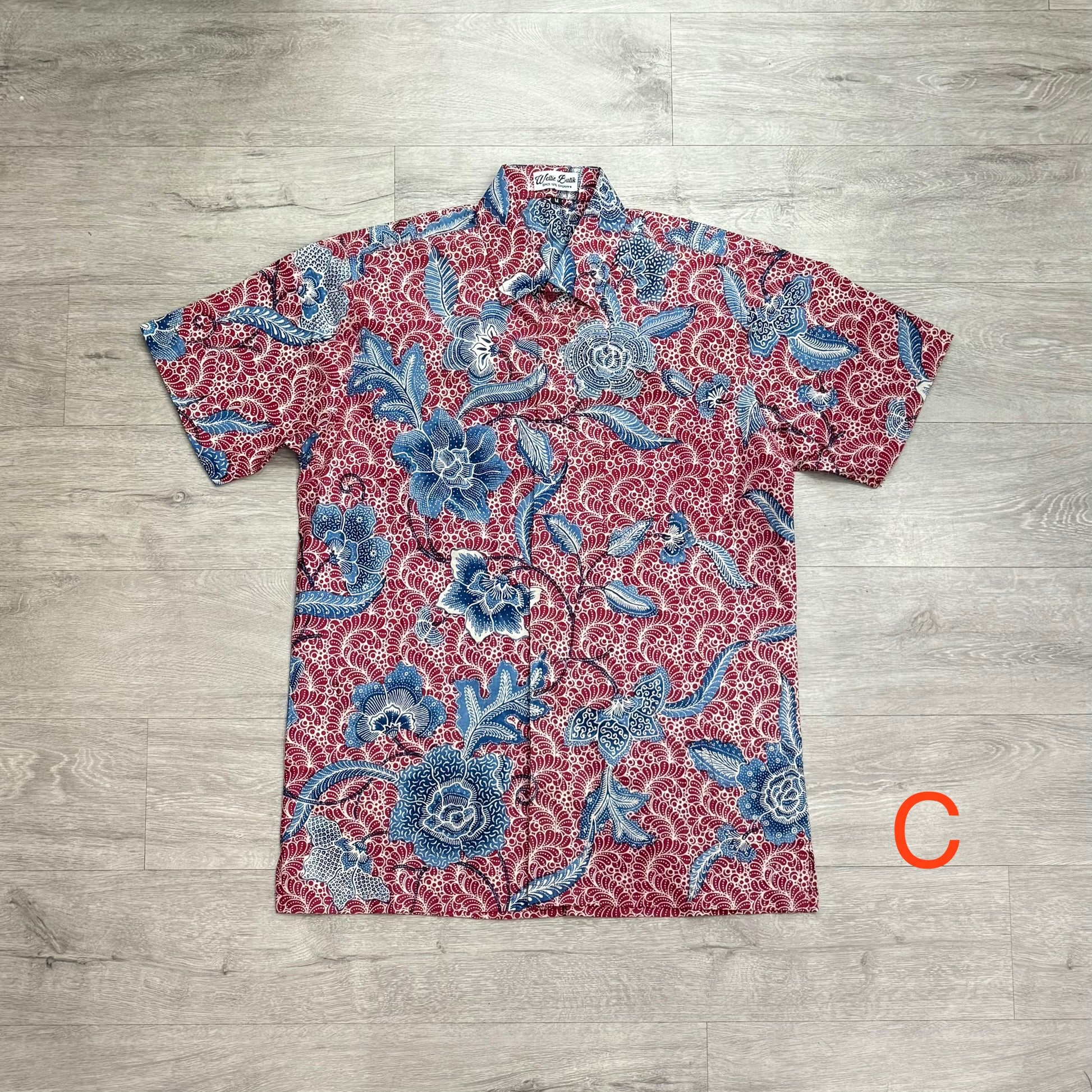 Hand stamped batik short sleeve shirts