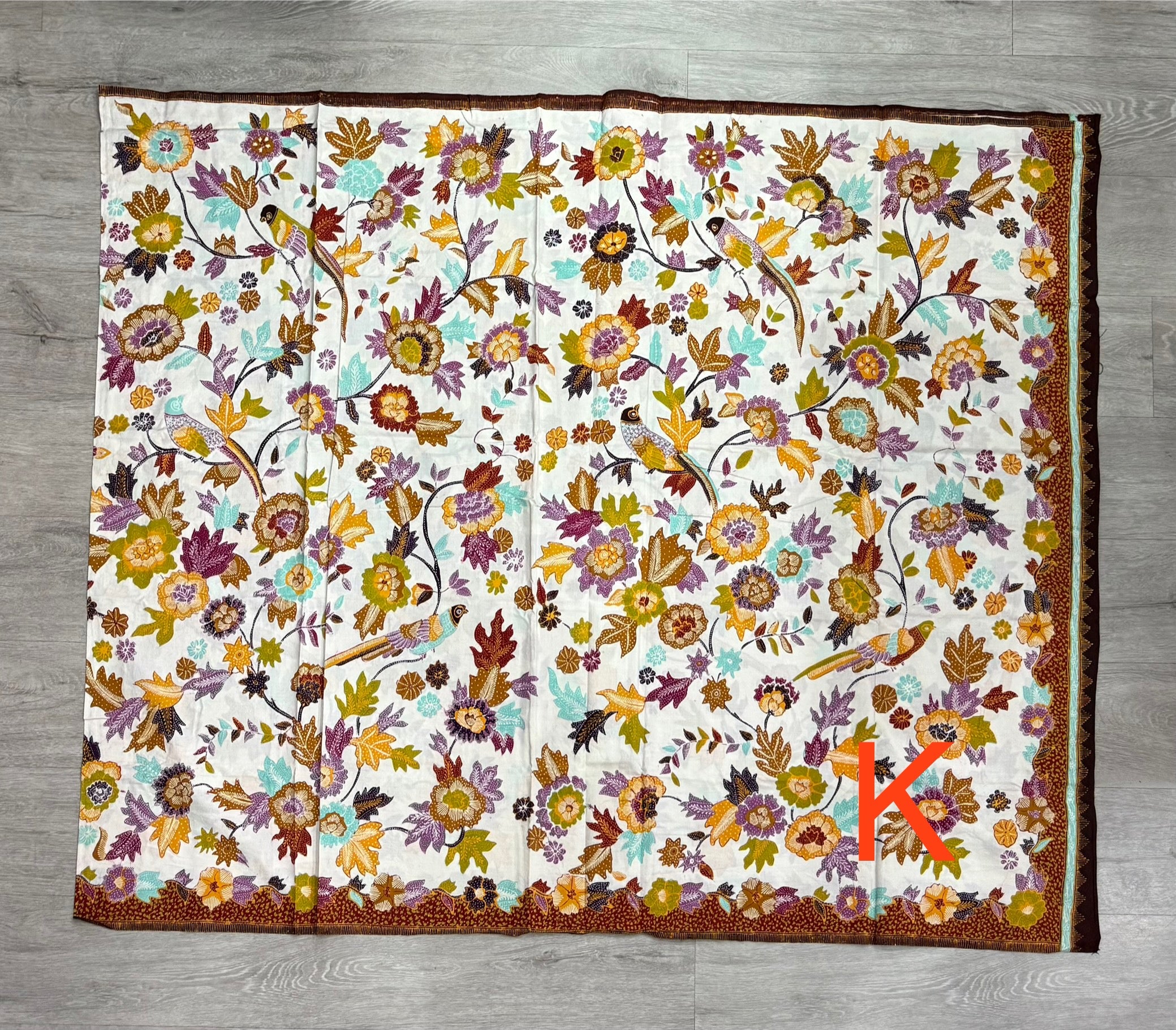 Hand drawn batik fabric