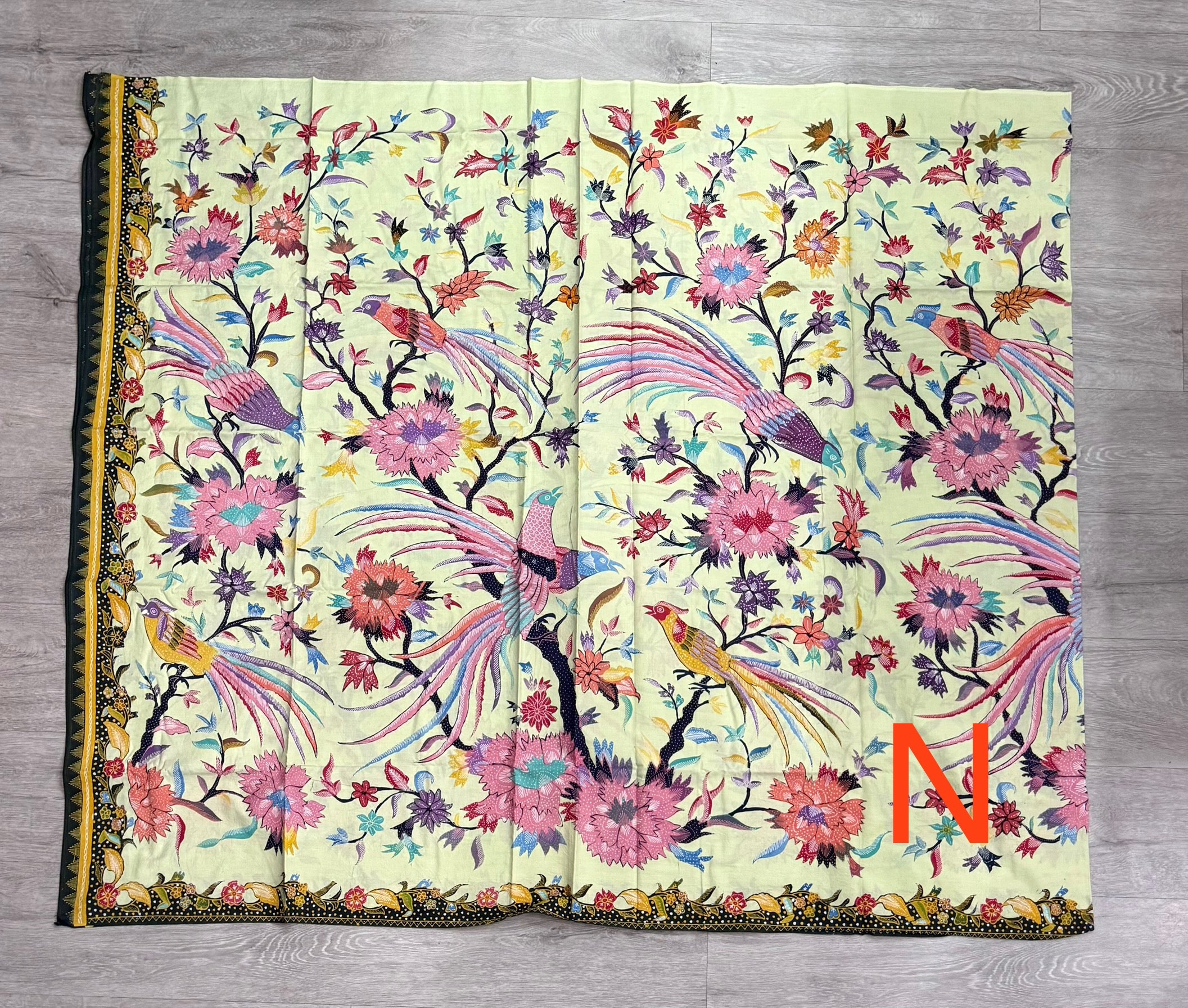 Hand drawn batik fabric