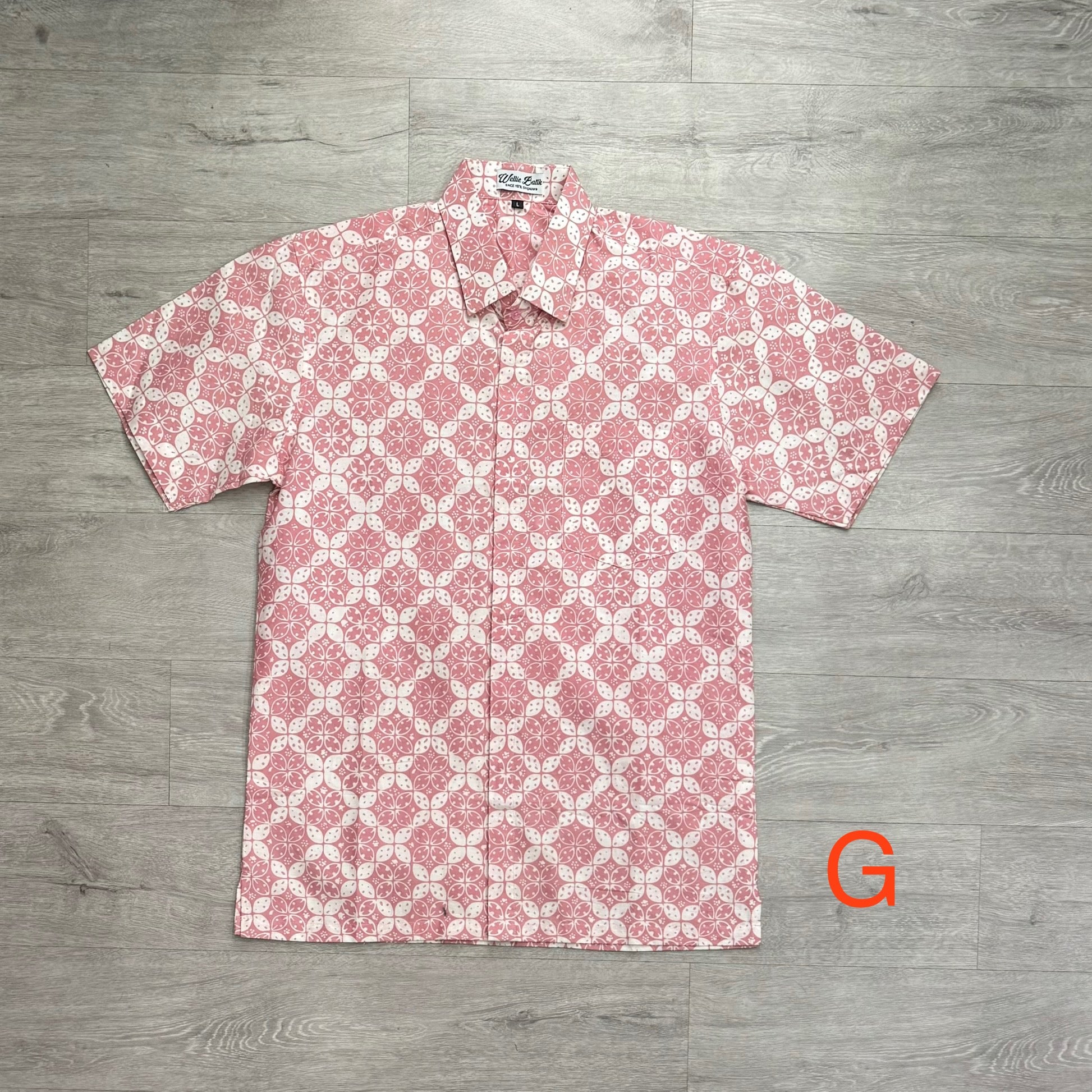 Hand stamped batik short sleeve shirts