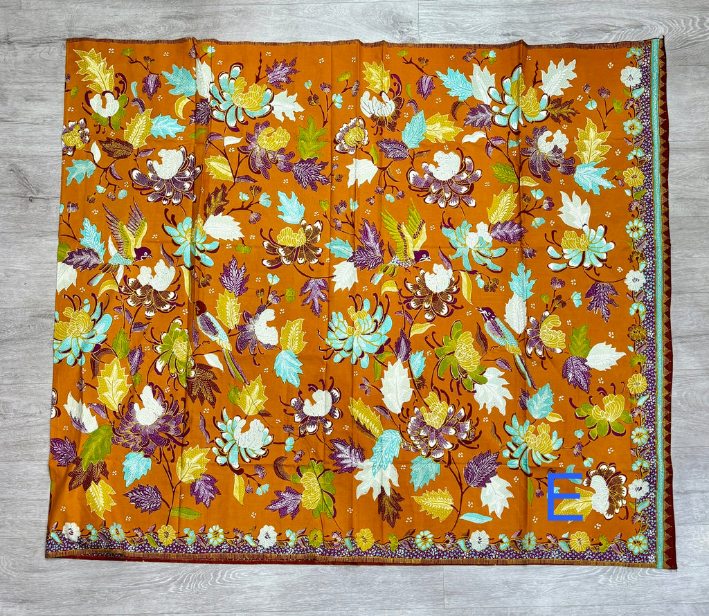 Hand drawn batik fabric