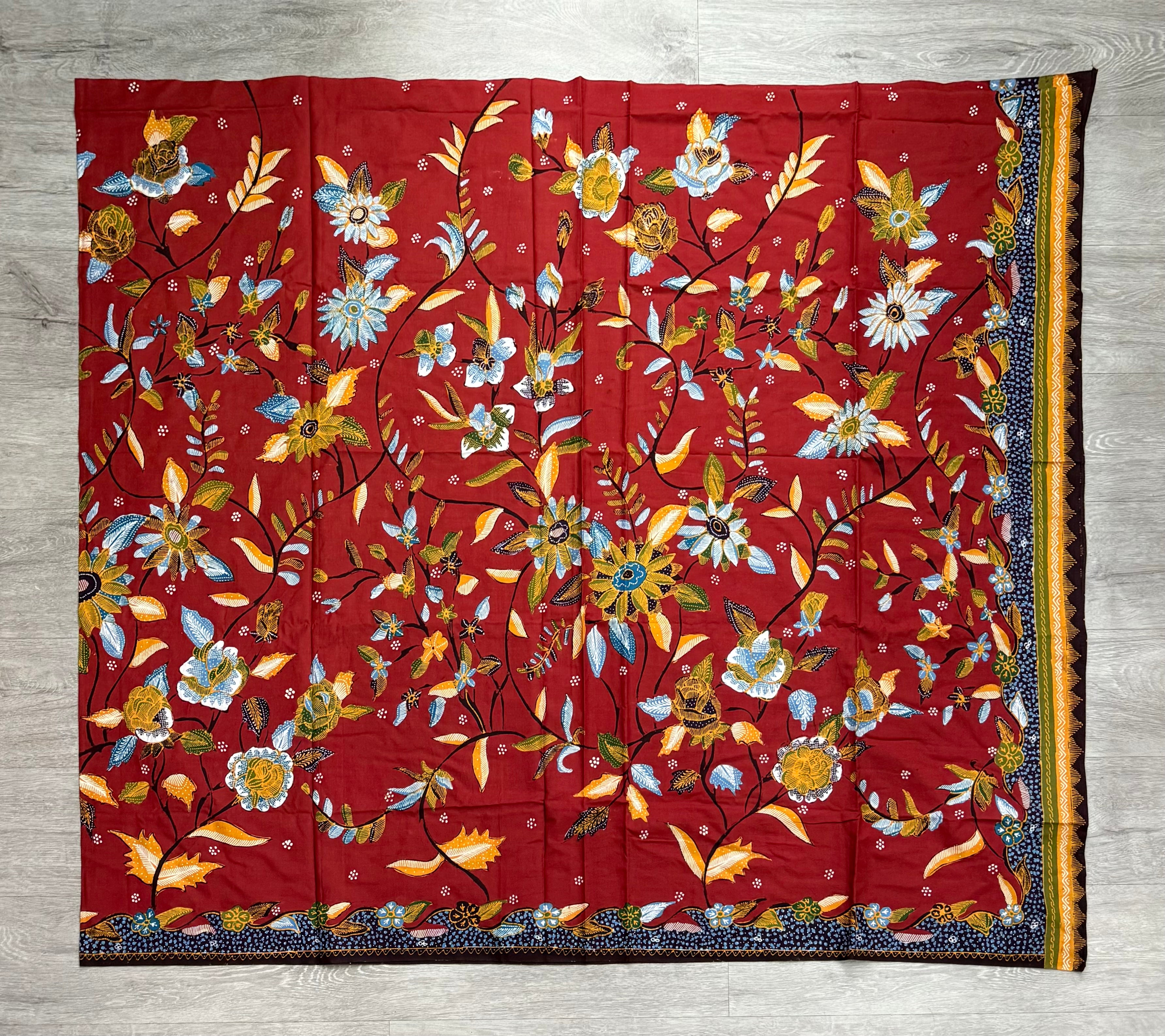 Hand drawn batik fabric