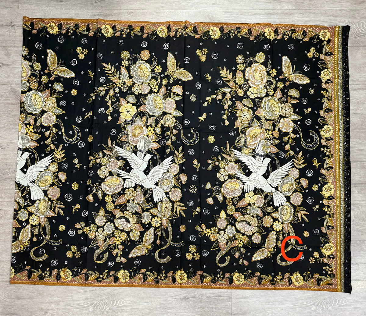 Hand drawn batik fabric