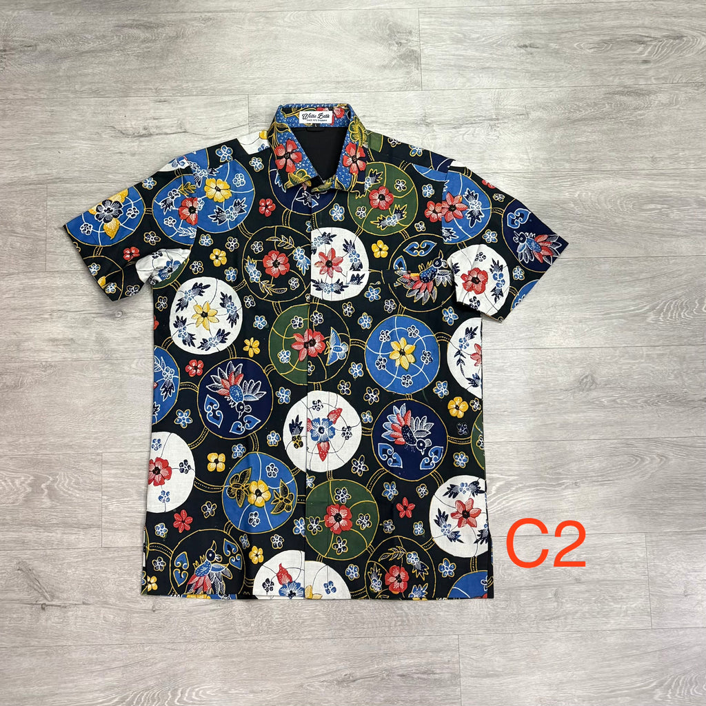 Hand drawn batik short sleeve shirts