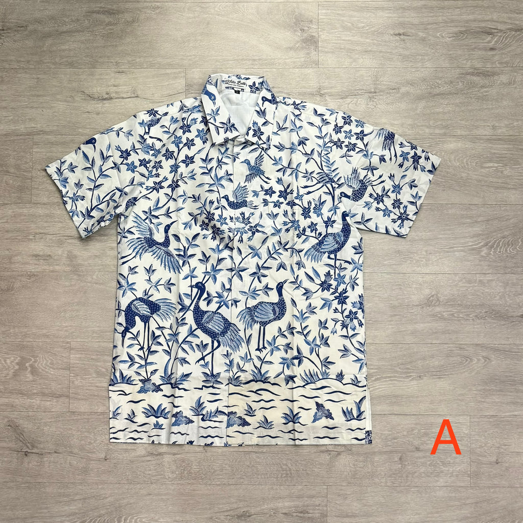 Hand drawn batik short sleeve shirts
