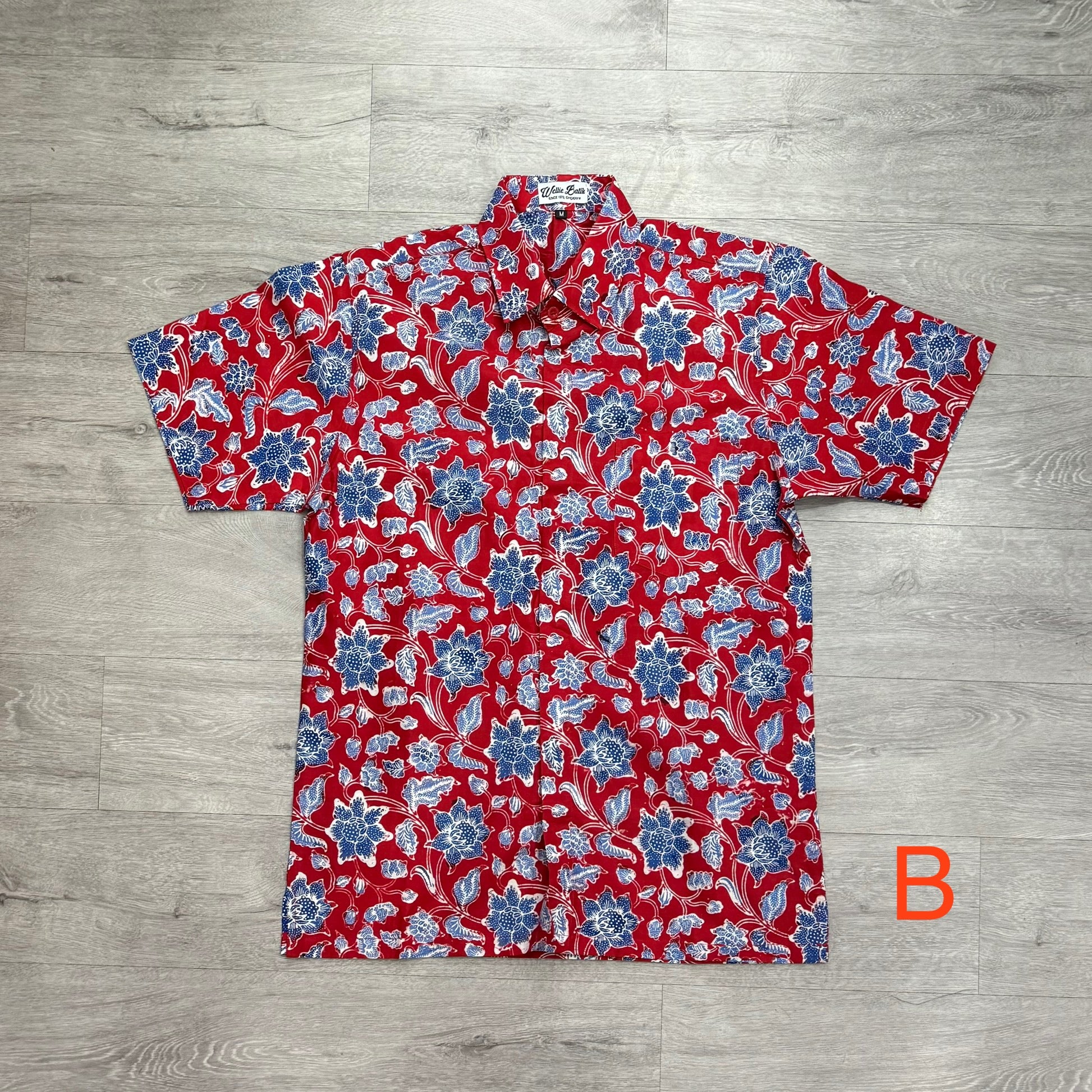 Hand stamped batik short sleeve shirts
