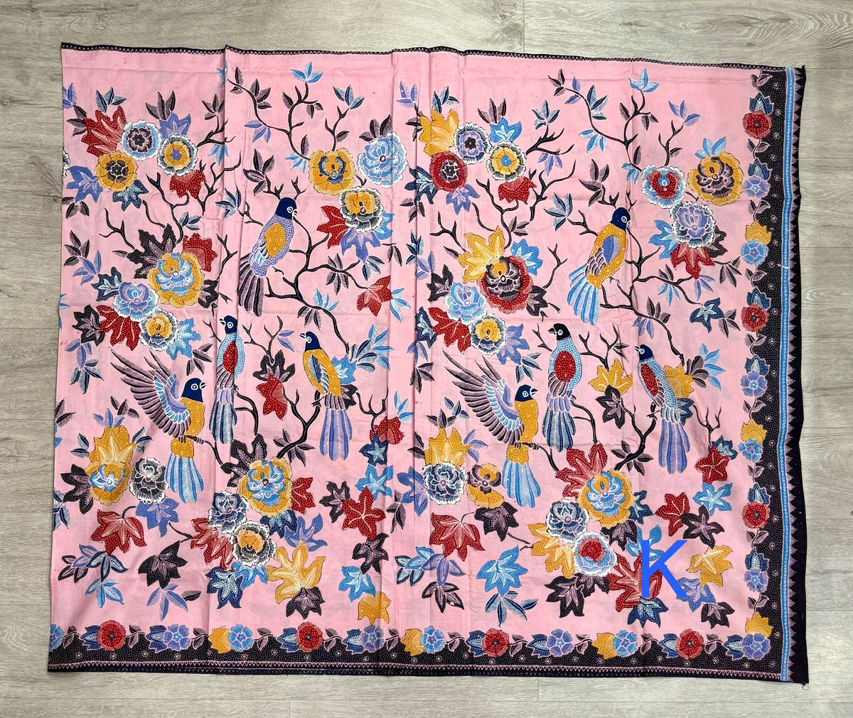 Hand drawn batik fabric