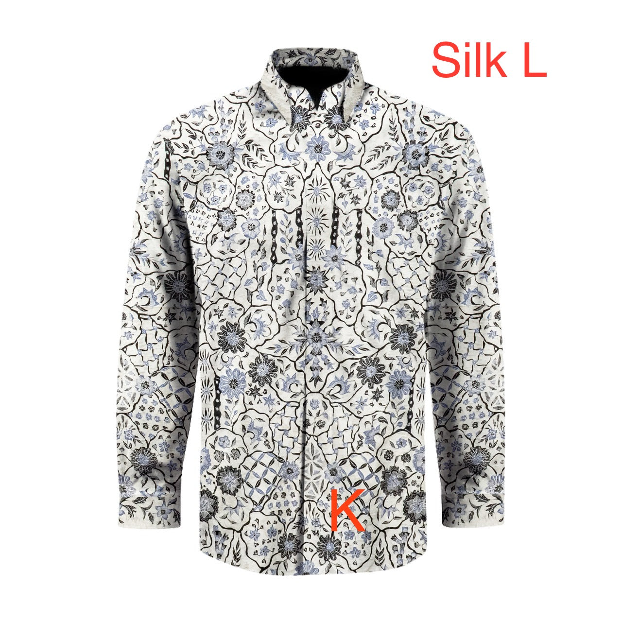 Hand woven silk hand drawn batik long sleeve shirt.