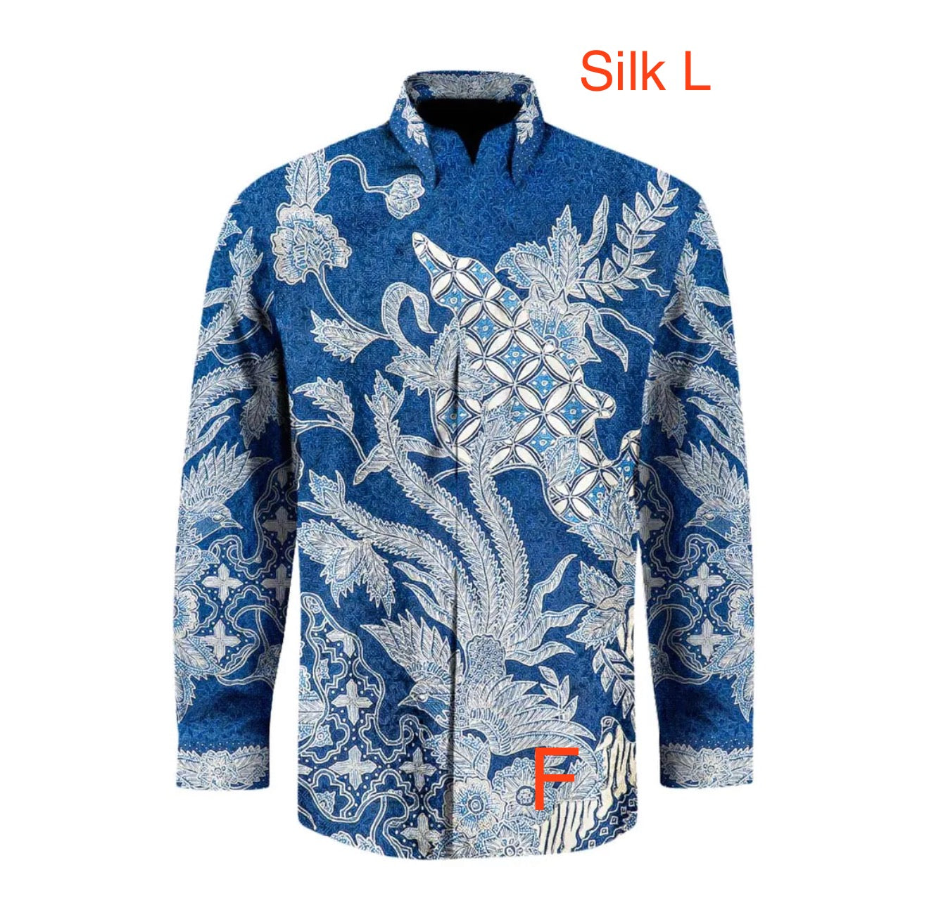 Hand woven silk hand drawn batik long sleeve shirt.