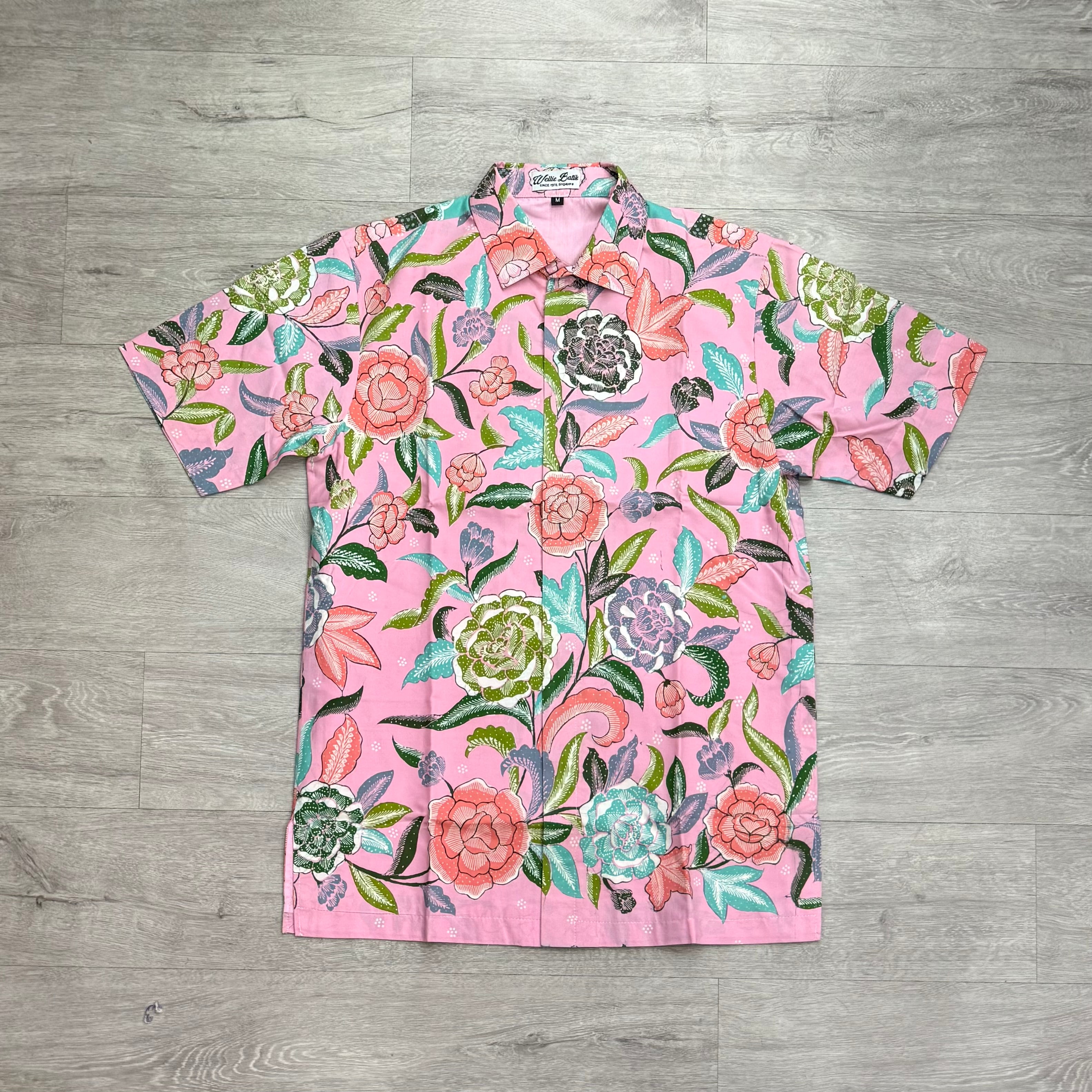 Batik hand drawn short sleeve shirt ( size M )