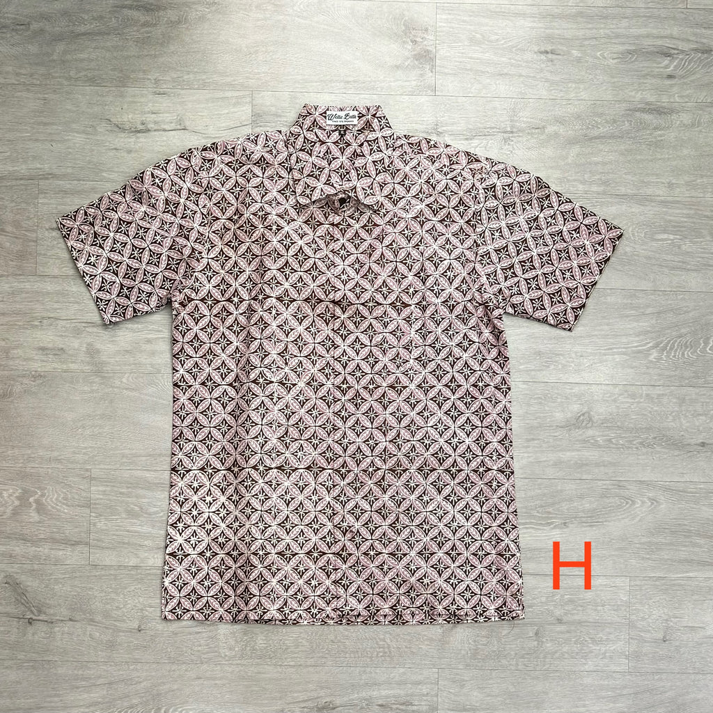 Hand stamped batik short sleeve shirts