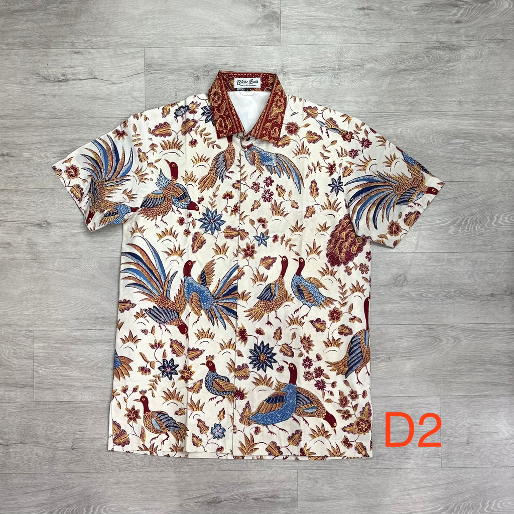 Hand drawn batik short sleeve shirts